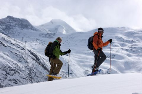 Sportlich: über das ganze Jahr kann man sich im Skigebiet Saas-Fee sportlich betätigen.