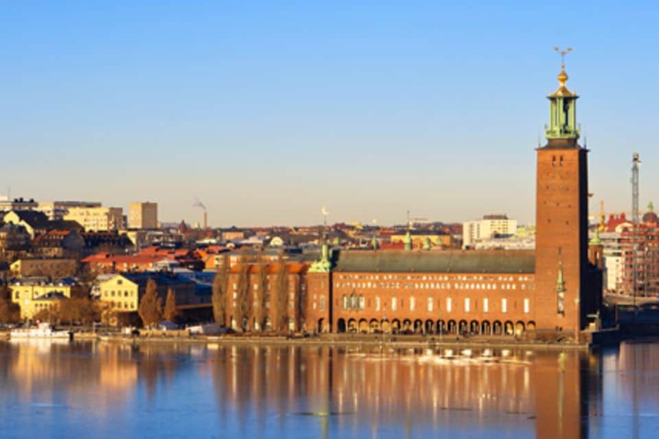 Eine Übersicht über Stockholm wird von der Turmspitze des Rathauses geboten.
