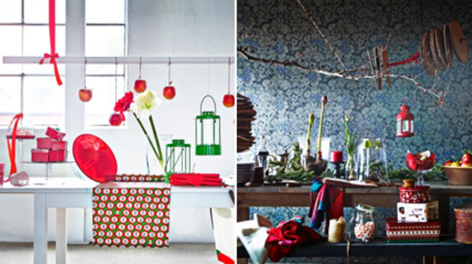 Ob skandinavisch oder traditionell - die Ikea Weihnachts-Kollektion begeistert mit schönen Produkten in Rot und Grün. Fotos: Ikea