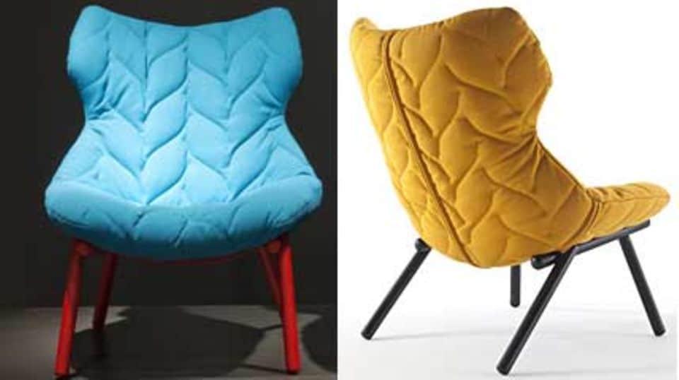 Blickfang in verschiedenen, tollen Farbenkombinationen: "Sessel Foliage" von Designerin Patricia Urquiola für Kartell