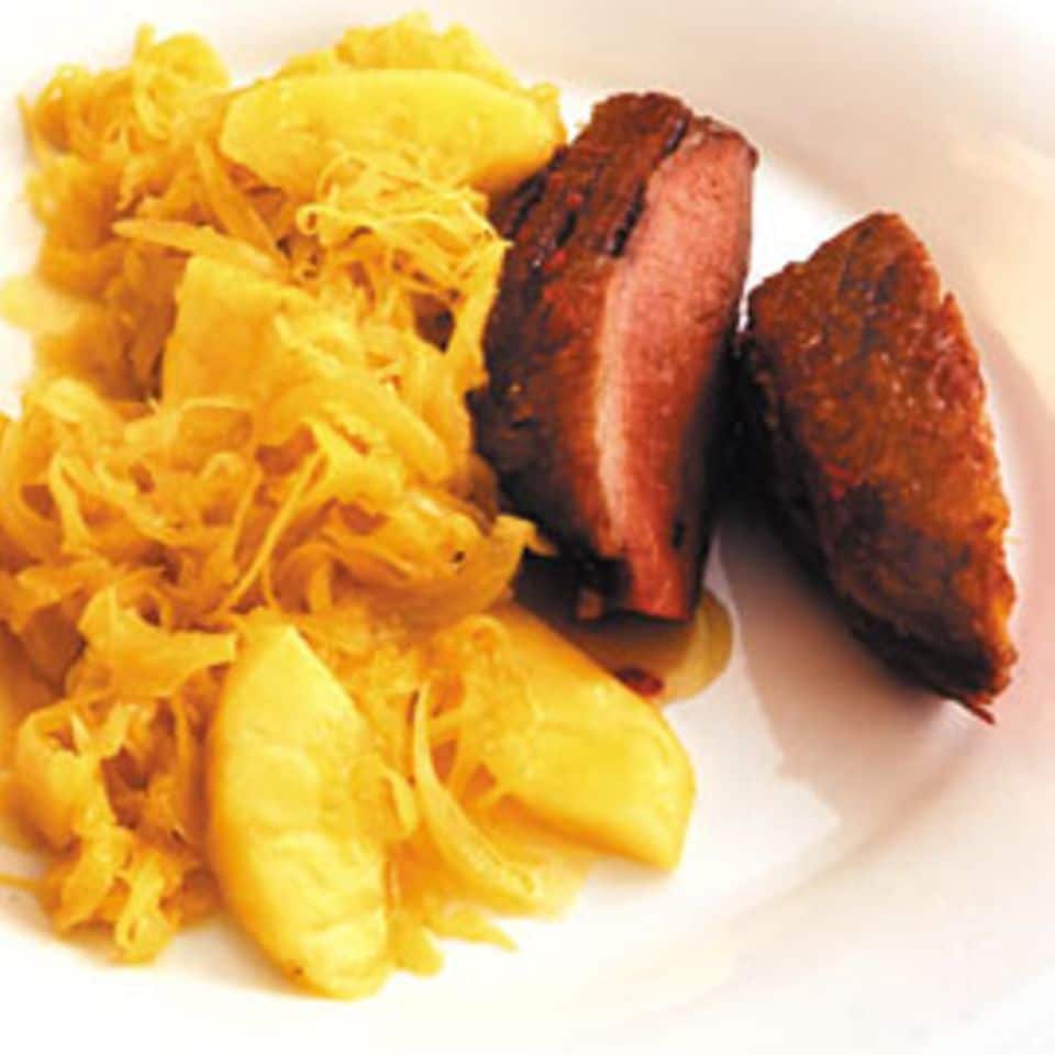 Rezept: Ananas-Sauerkraut mit Entenbrust