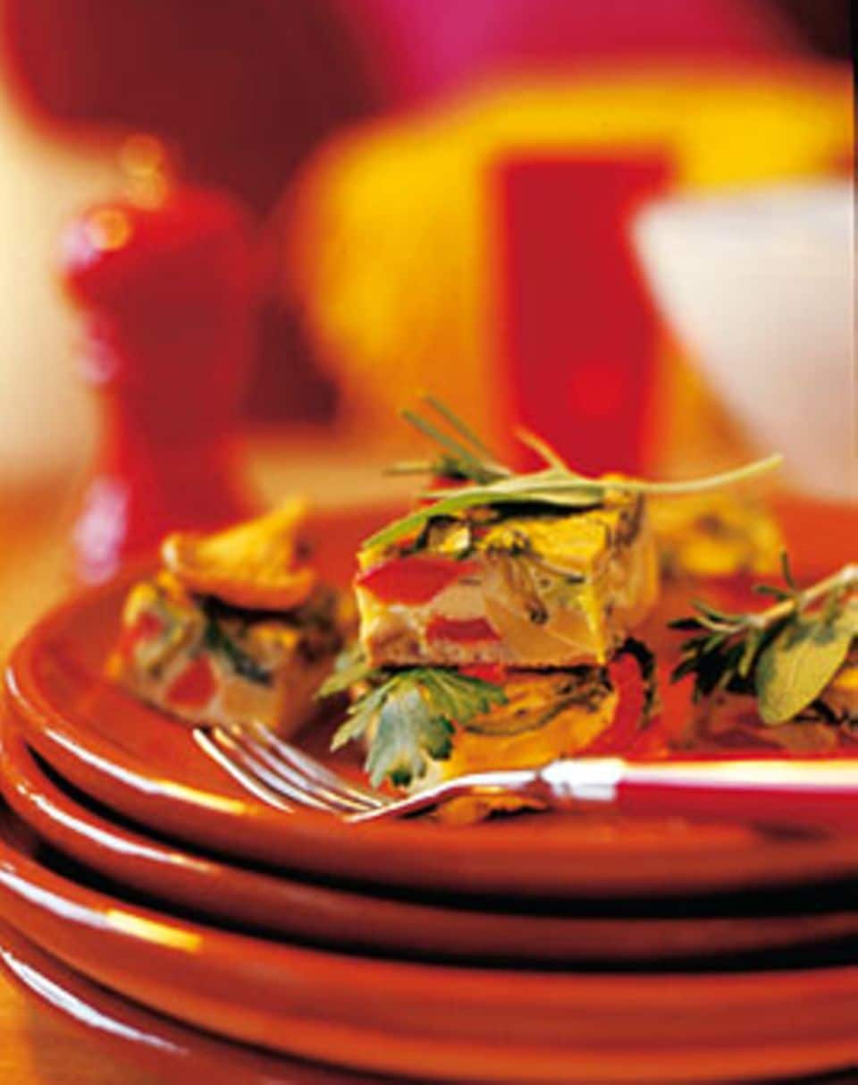 Rezept: Tortilla mit Paprika, Pilzen und Rosmarin