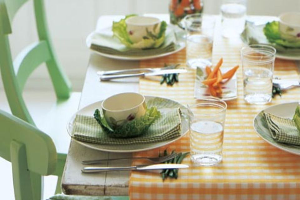 Tischdeko mit Gemüse