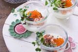 Rezept: Eier im Glas mit Forellen-Kaviar und Krabben