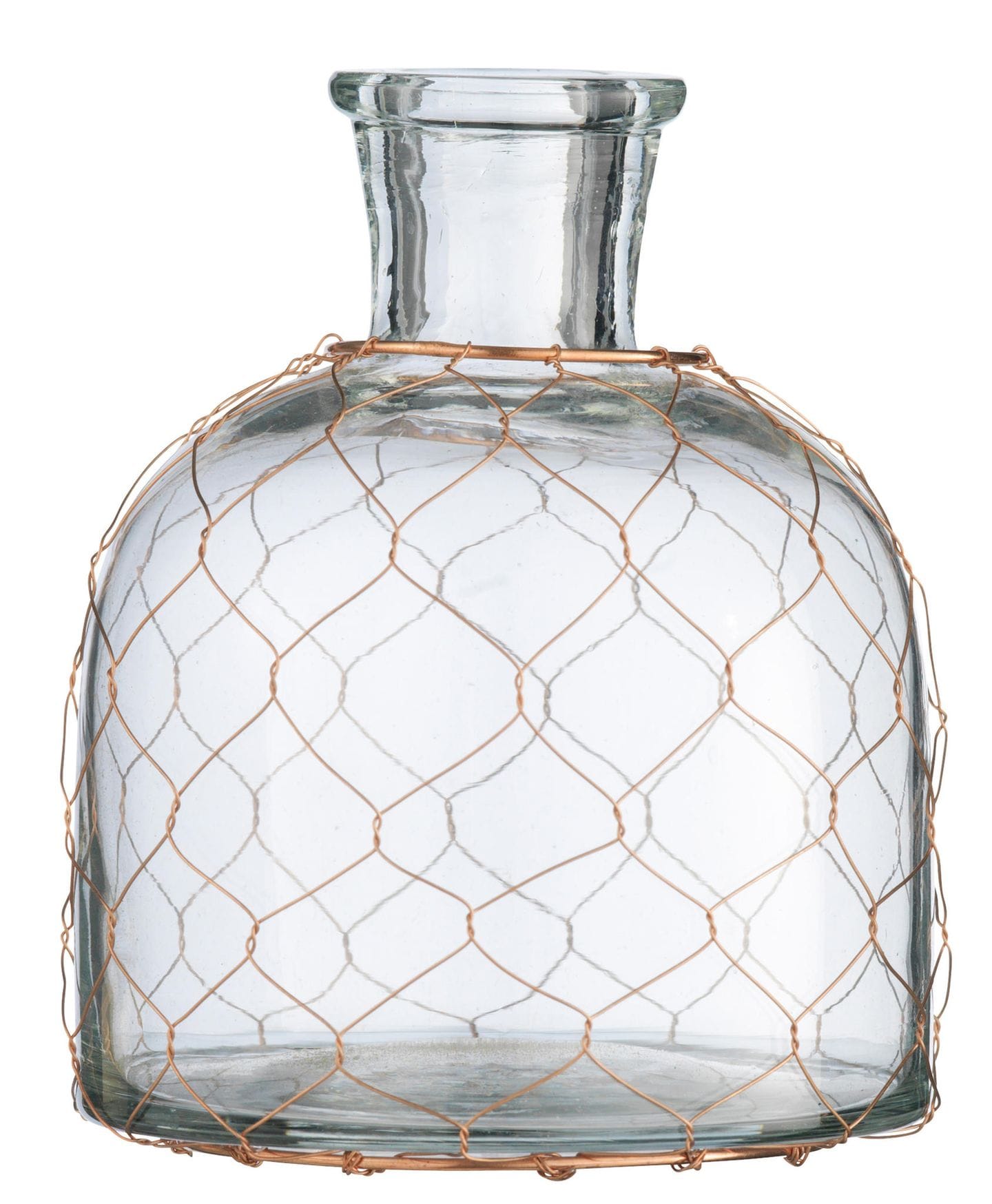 Vase aus Glas mit Draht