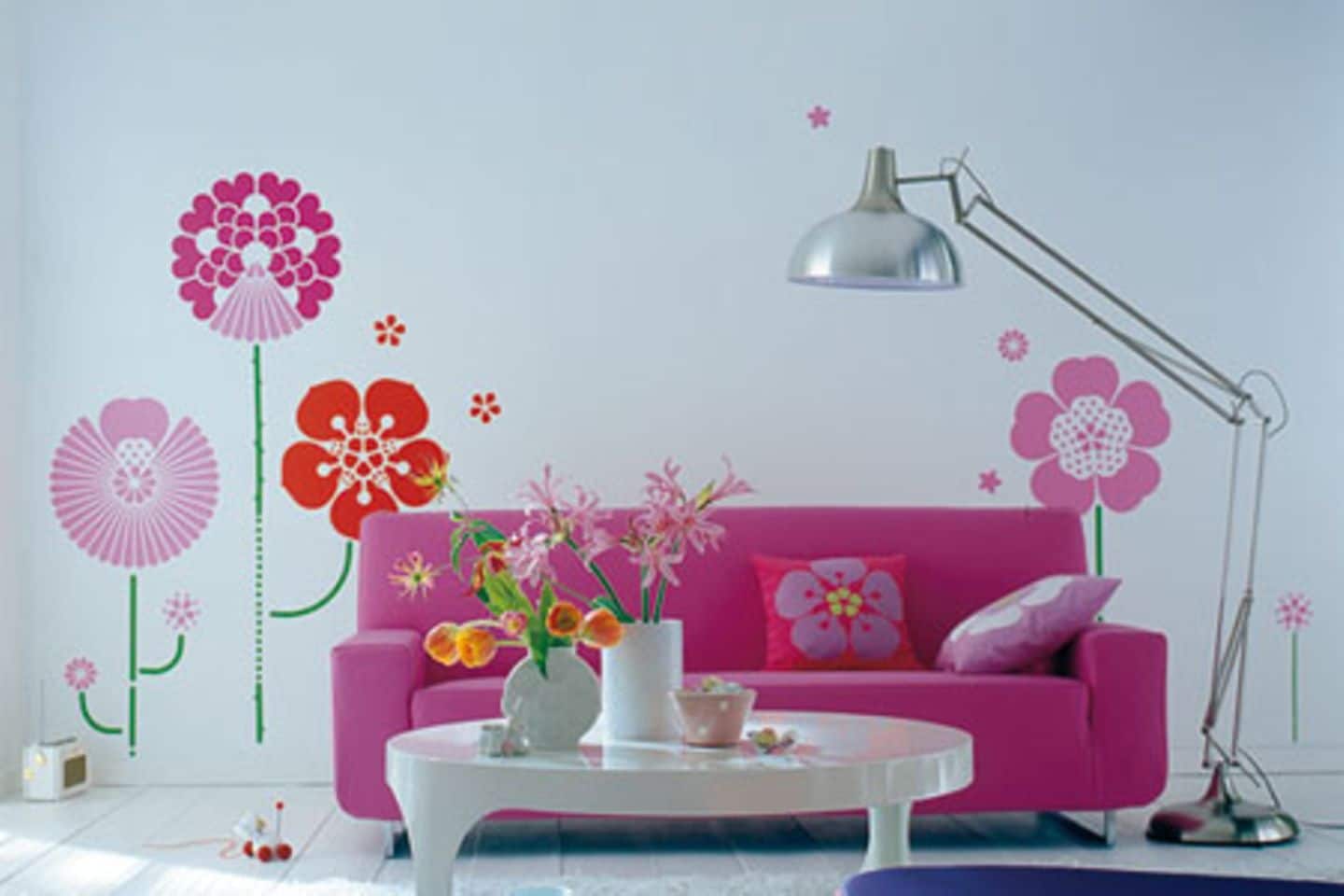 Blumen-Wandtattoos als Wandgestaltung