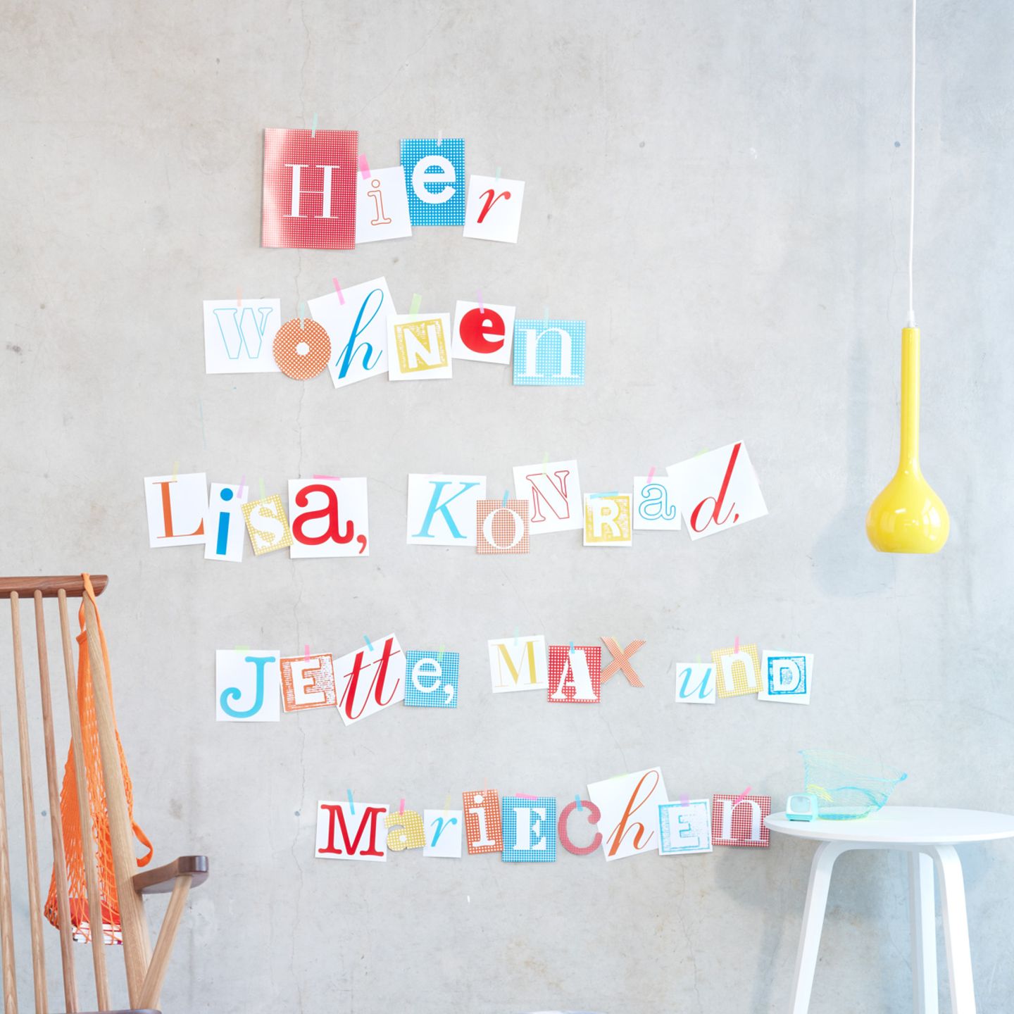 Buchstaben als Wanddeko