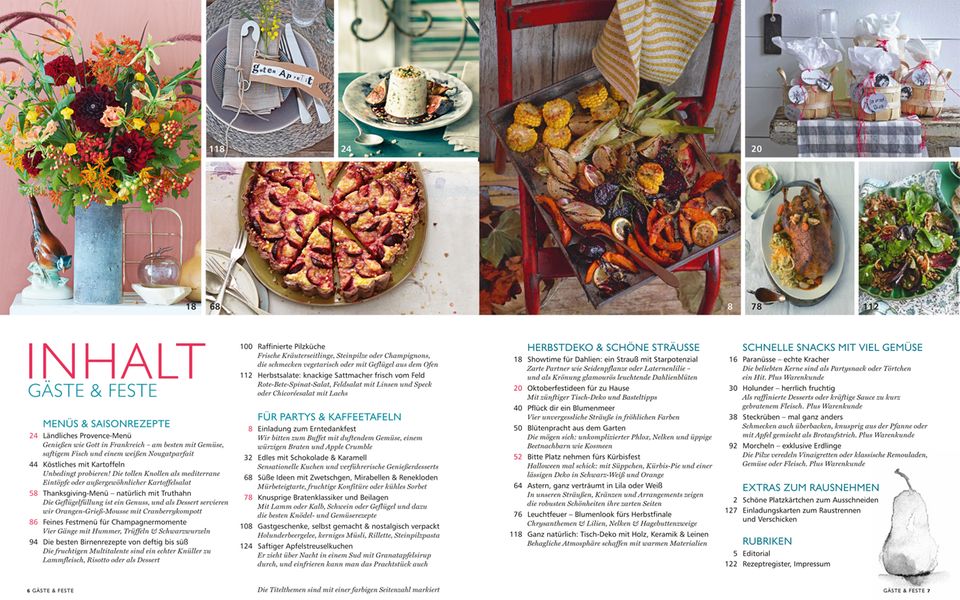 Inhaltsverzeichnis LIVING AT HOME Spezial Herbstküche