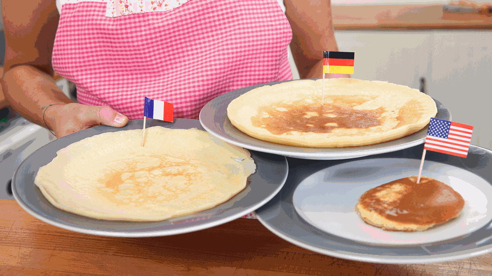 Pancakes, Crêpes und Pfannkuchen