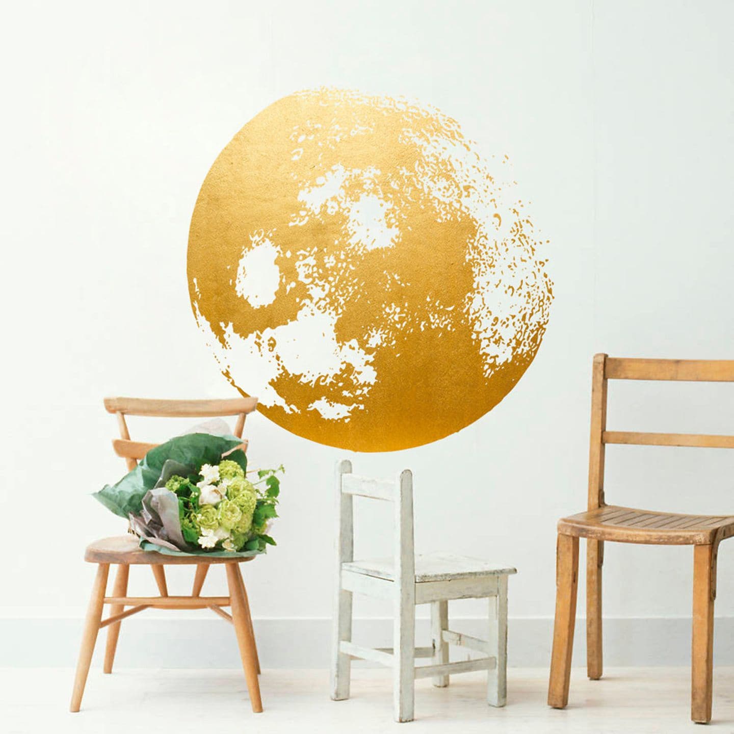 Wandtattoo "Moon" in Gold von Homeartstickers