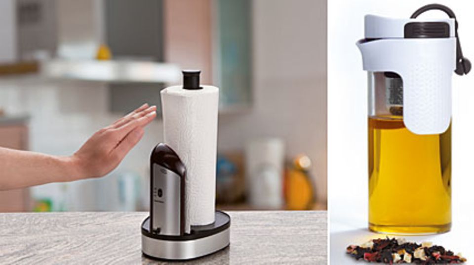 Praktisch in der Küche: digitaler Küchenrollenspender und der Tee- und Kaffeezubereiter