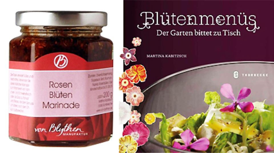 Wie man Speisen mit Blüten-Marinade verfeinert, erfährt man unter anderem im Kochbuch von Martina Kabitzsch.
