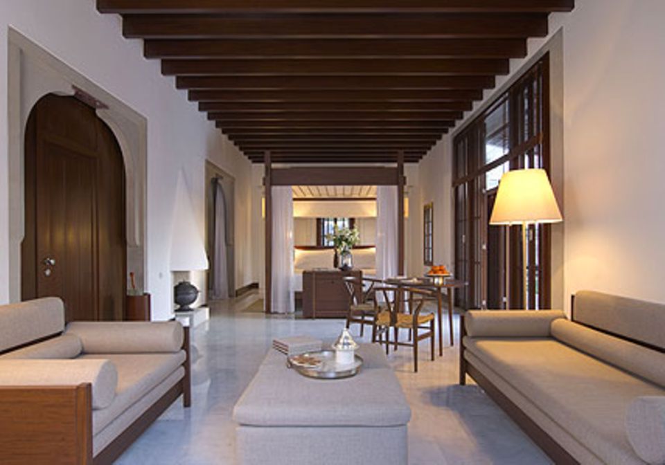 Luxus pur und eine warme Atmosphäre bieten die Pool Terrace Cottages des Amanruya.