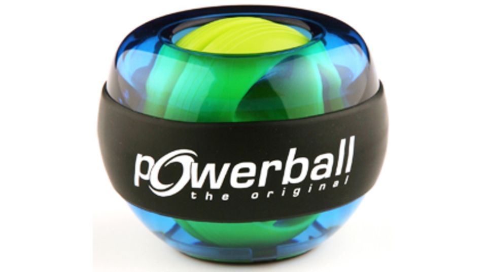 Der rotierende Powerball stärkt Hand- und Armmuskulatur.