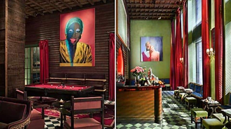 "Gramercy Park Hotel": Holz, kräftige Farben und Kunst wohin das Auge reicht. Foto: Design Hotels
