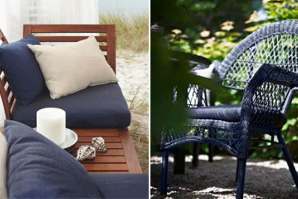 Die Gartenmöbel "Äpplarö" und "Läckö" laden zum Relaxen im Freien ein. Fotos: Ikea