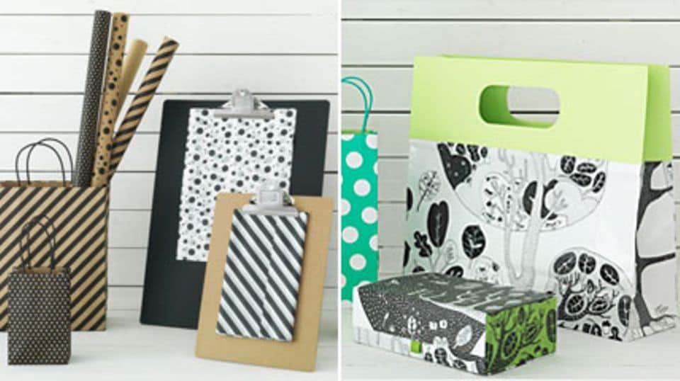 "Framställa" und "Daterad" - dezente und fröhliche Geschenkverpackungen. Fotos: Ikea
