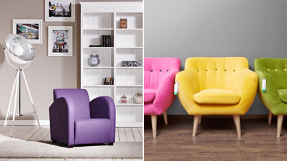 "Take A Seat": Die beiden neuen Sessel "Darwin" und "Jazz" sind farbenfrohe Retro-Sitzmöbel. Fotos: Butlers