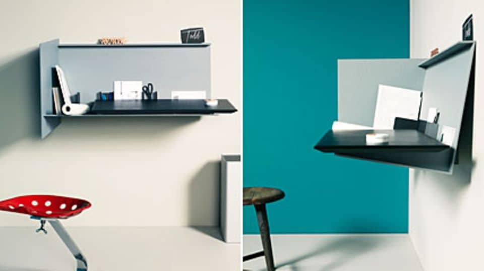 Kleines Platzwunder: Der Wandsekretär "Desk Pad" vom deutschen Designer Eric Degenhardt für Böwer