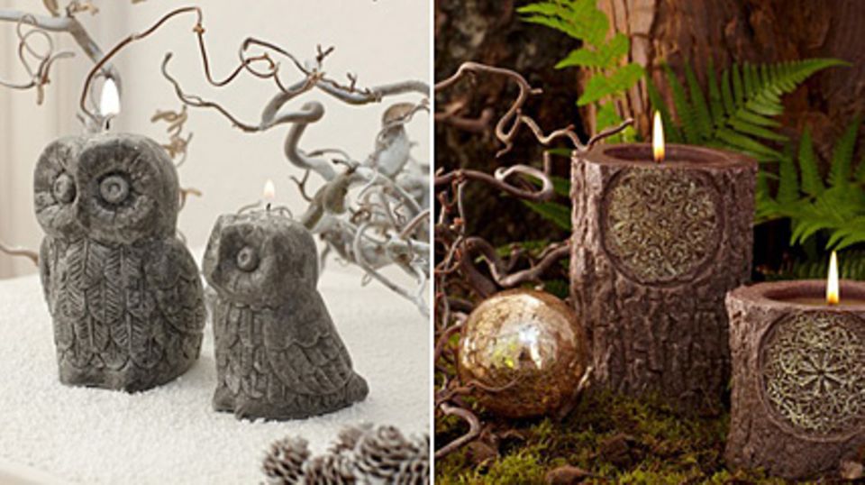 Mit Eulen und Bäumen zaubern Sie einen Winterwald. Fotos: Tischwerk