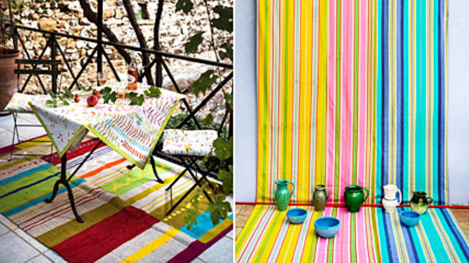 Mit der Sommerkollektion kann man sich überall farbstark einrichten. Fotos: Gudrun Sjöden