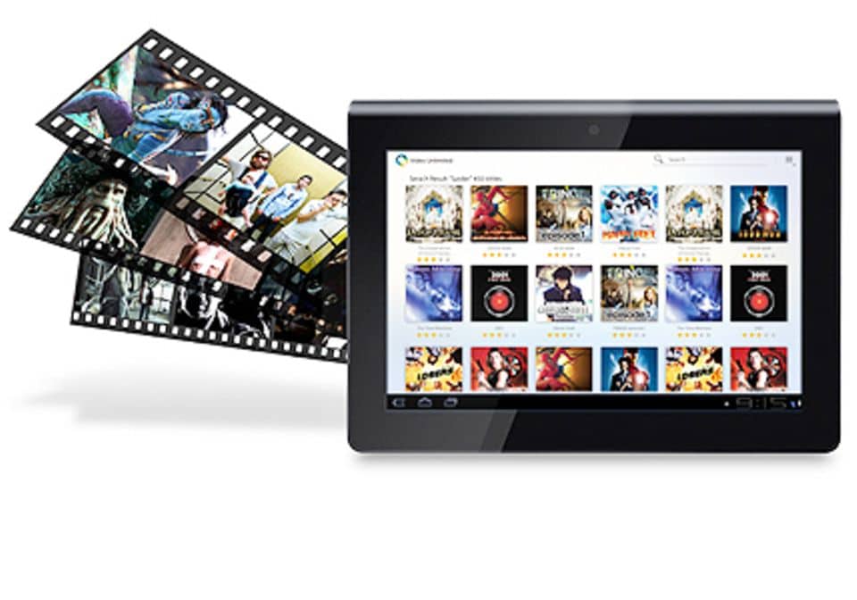 Sony Tablet S: Mit Video- und Music-Unlimited lassen sich aktuelle Filme und Songs auf dem Tablet genießen.