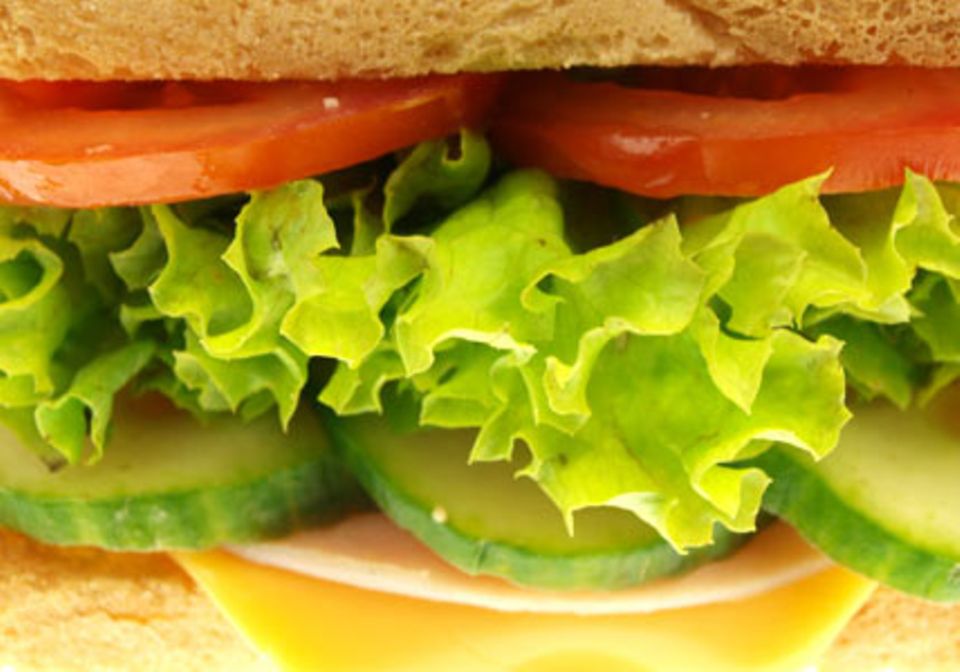 Burger und Sandwich mit saftiger Gurke
