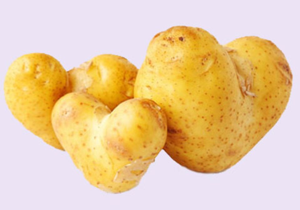 Heiß geliebt: 2009 hob die EU das Verkaufsverbot von "unförmigem Gemüse" wieder auf. Pünktlich zum Valentinstag kamen dann herzförmige Franceline-Kartoffeln auf den Markt.