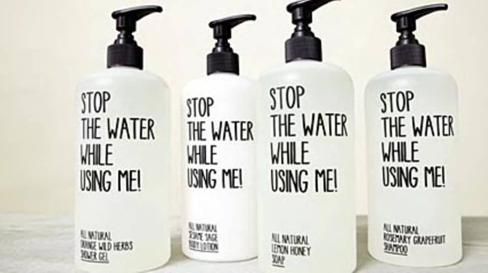 "Stop the Water while using me" - ein nachhaltiger Gedanke zum Thema Wasserverbrauch. www.stop-the-water.com