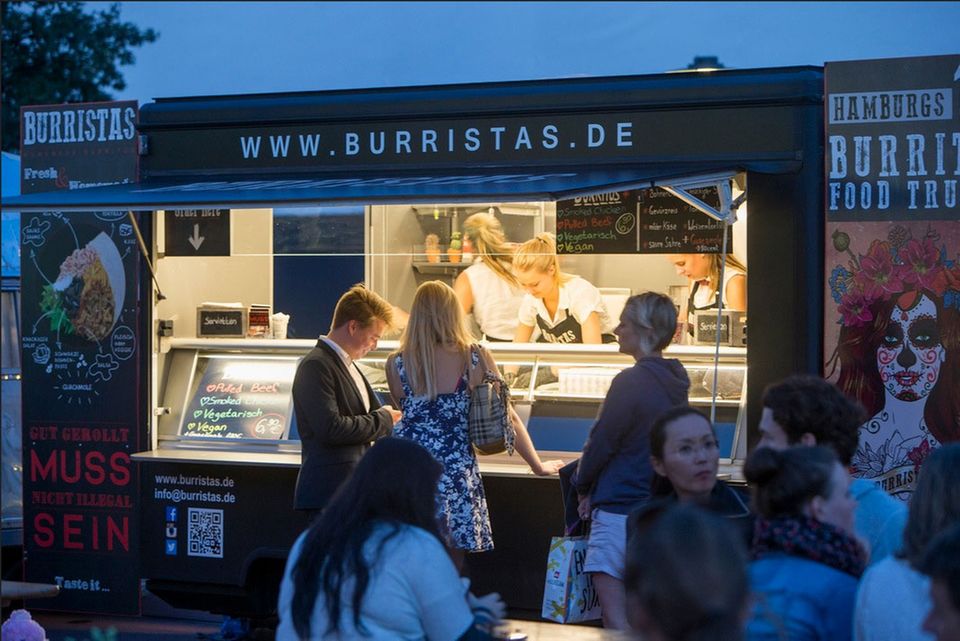 Food-Truck "Burristas" auf dem Spielbudenplatz