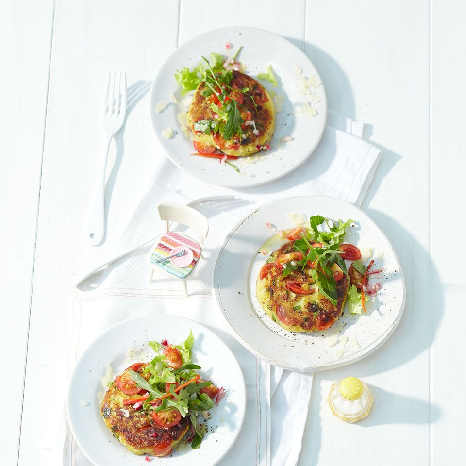 Rezept: Kartoffelküchlein mit Tomaten-Kräuter-Salsa