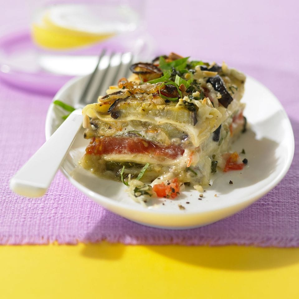 Rezept: Lasagne mit Mandeln und Basilikum