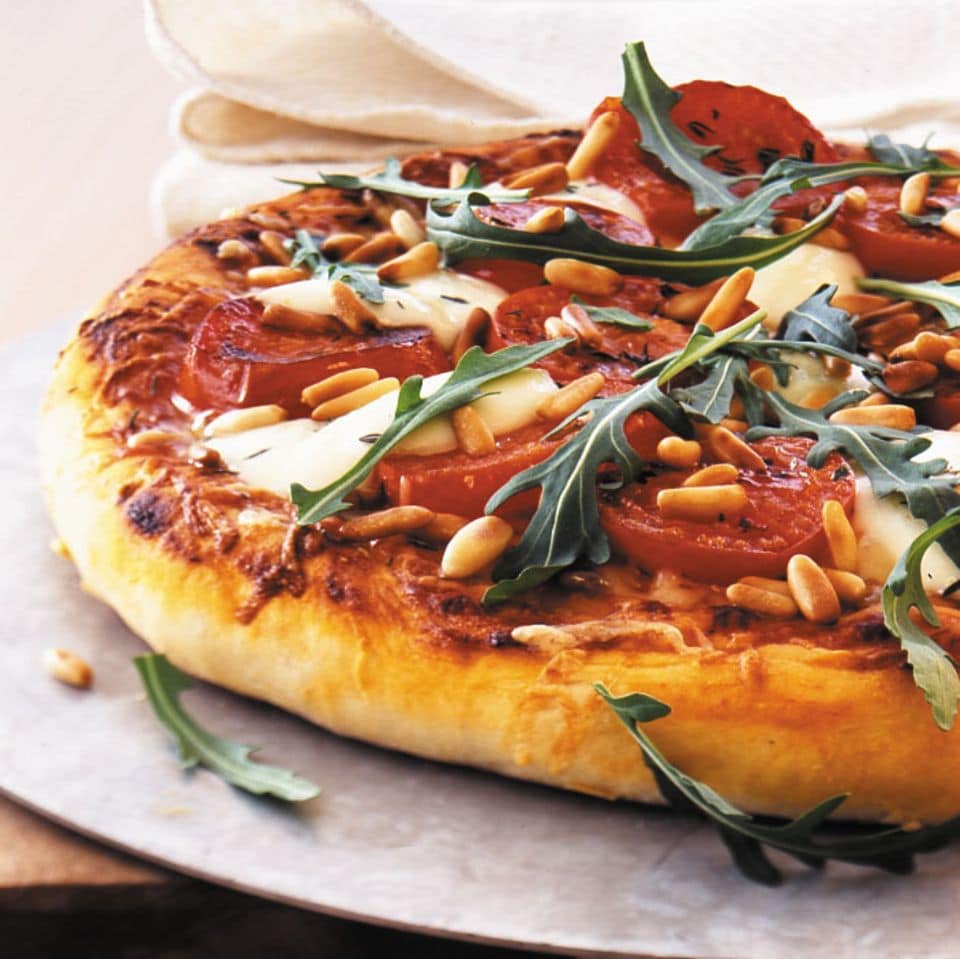 Rezept: Tomaten-Rauke-Pizza