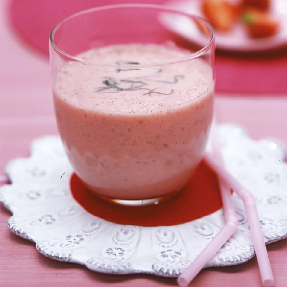 Rezept: Erdbeer-Rhabarber-Shake