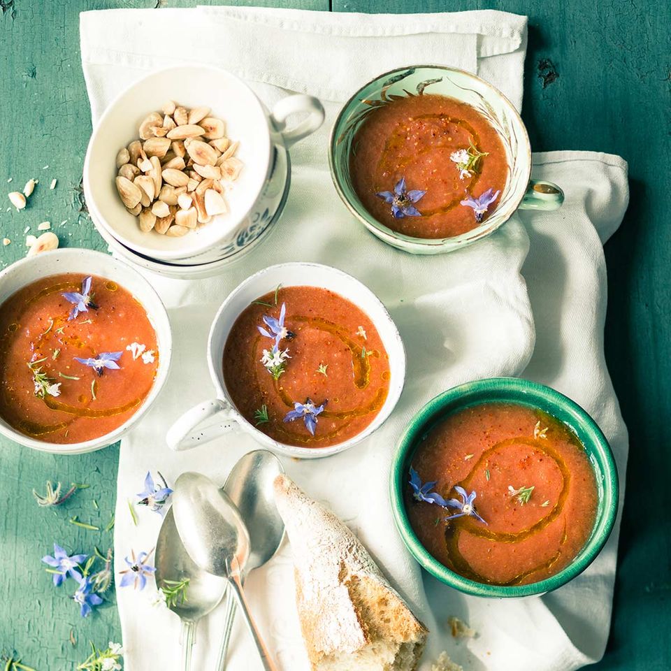 Kalte Tomaten-Melonen-Suppe: Rezept