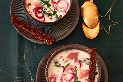Meerrettichsuppe mit geräuchertet Forelle