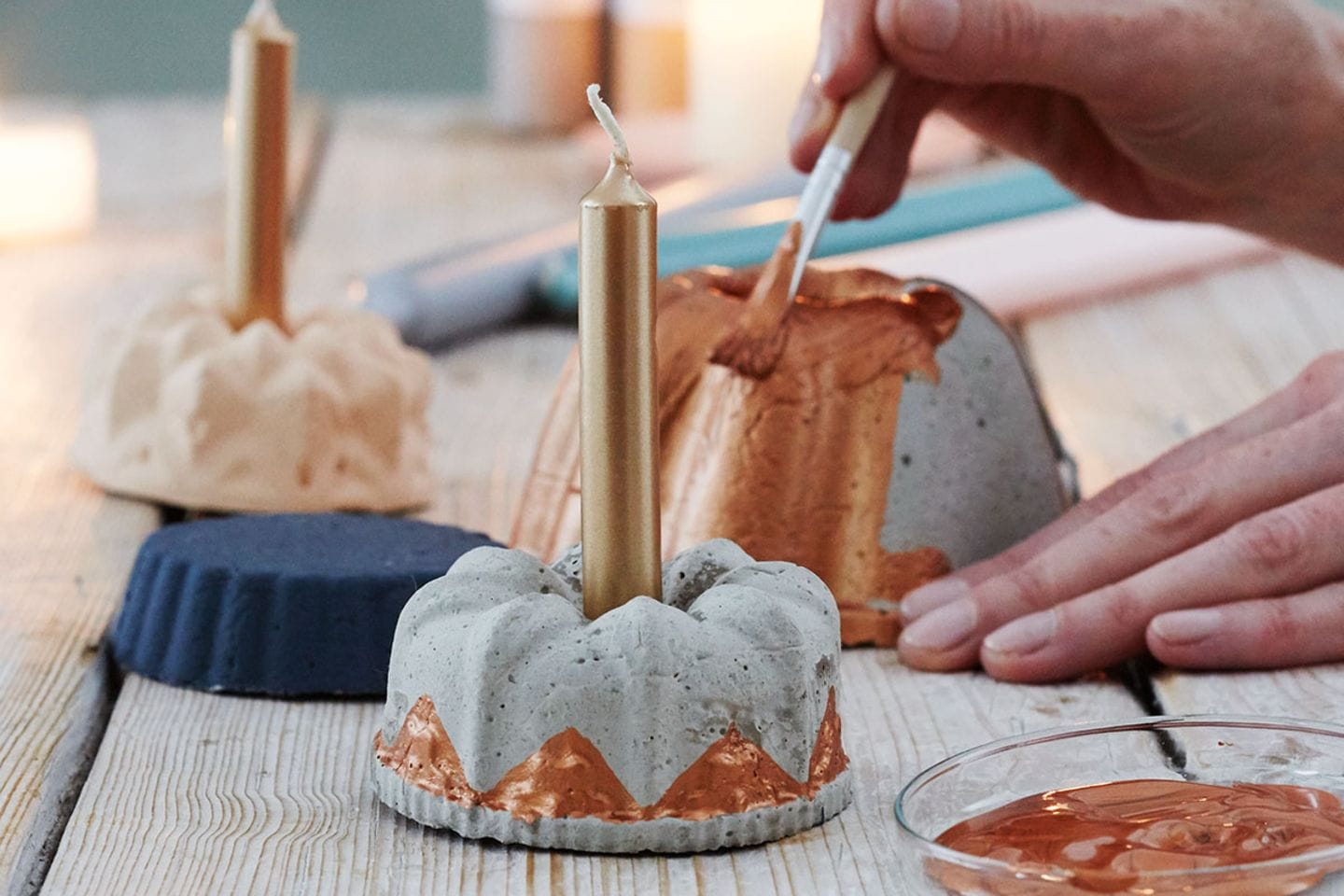 Kerzenhalter in Kuchenform selber machen