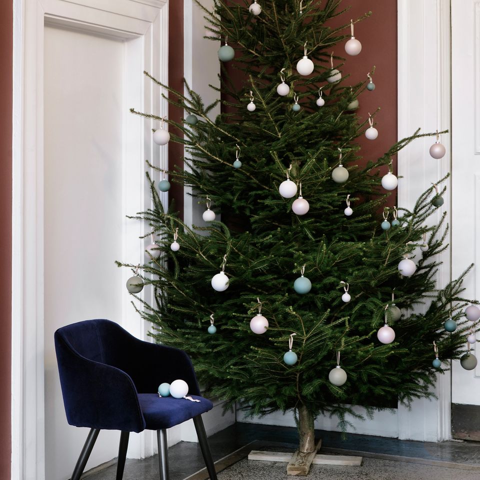 Weihnachtsbaumschmuck in Mint und Weiß, Broste Copenhagen