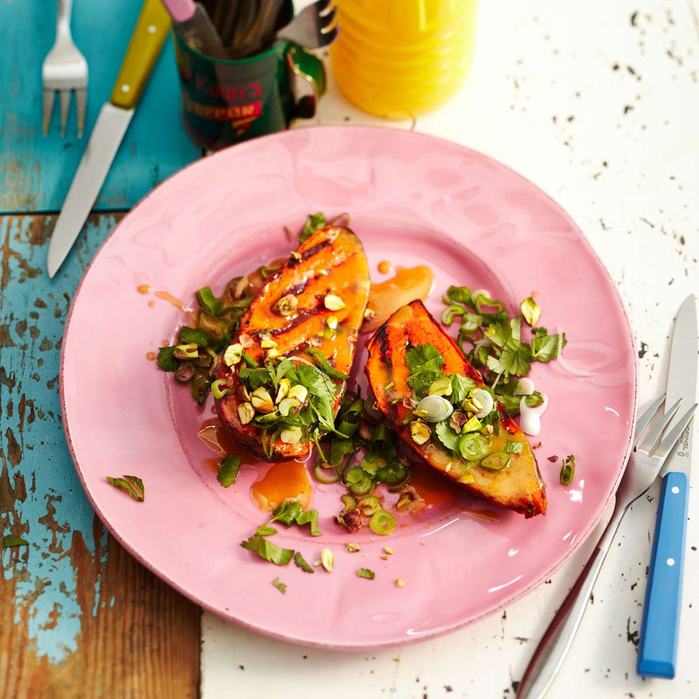 Süßkartoffeln mit Ahorn-Senf-Dressing: Rezept