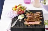 Rib-Eye-Steak mit Wasabi-Sesam-Creme: Rezept