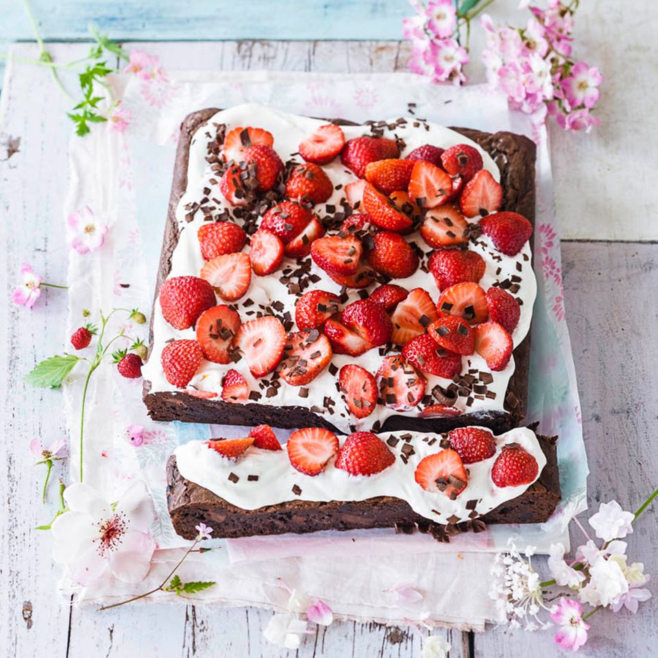 Erdbeer-Brownie-Kuchen: Rezept