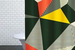Duschvorhang "Bauhaus" mit geometrischen Formen