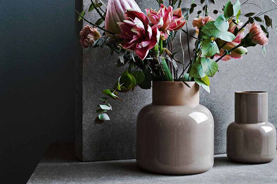 Handgemachte Grau-Braune Vase