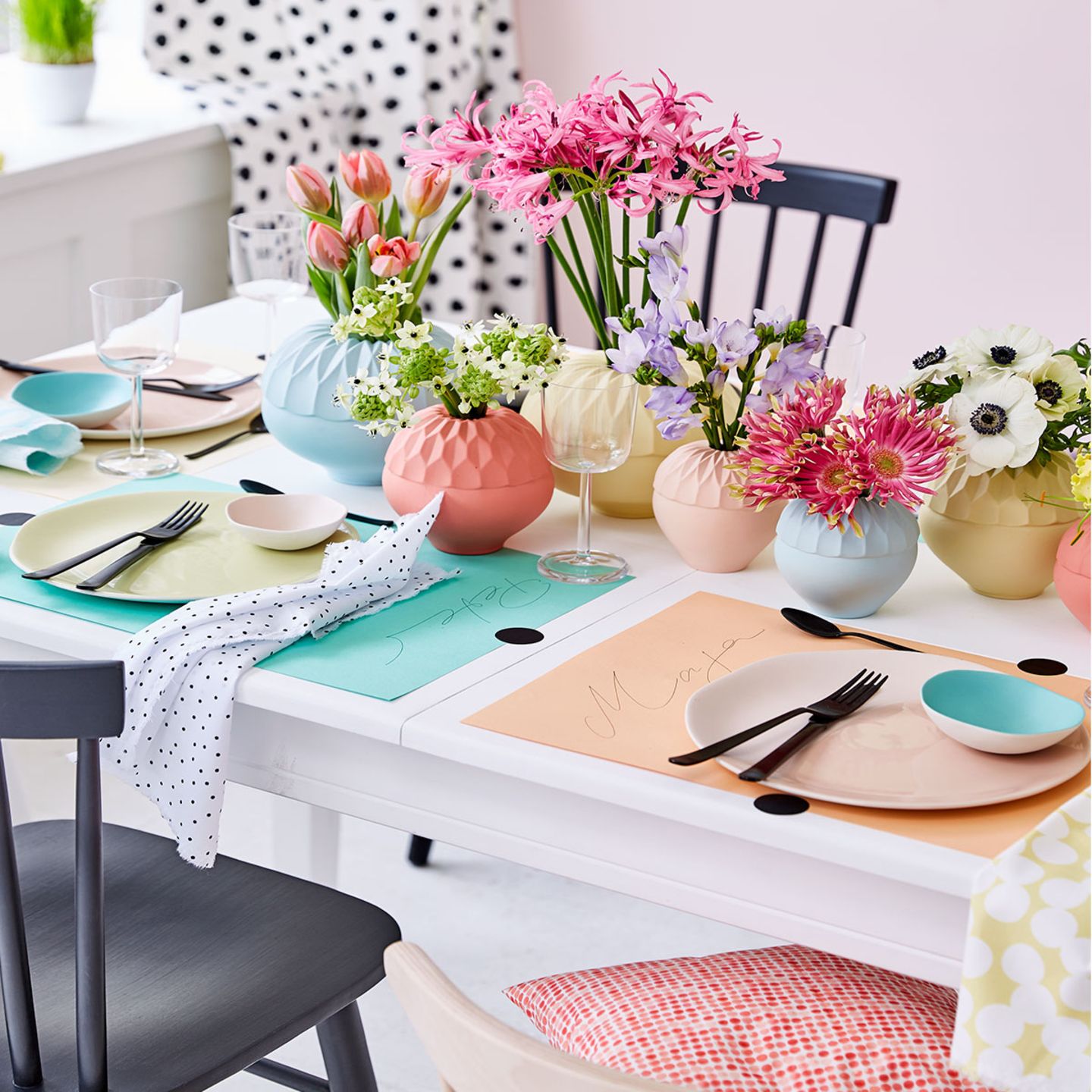 Tischdeko in modischen Pastellfarben - Bild 3