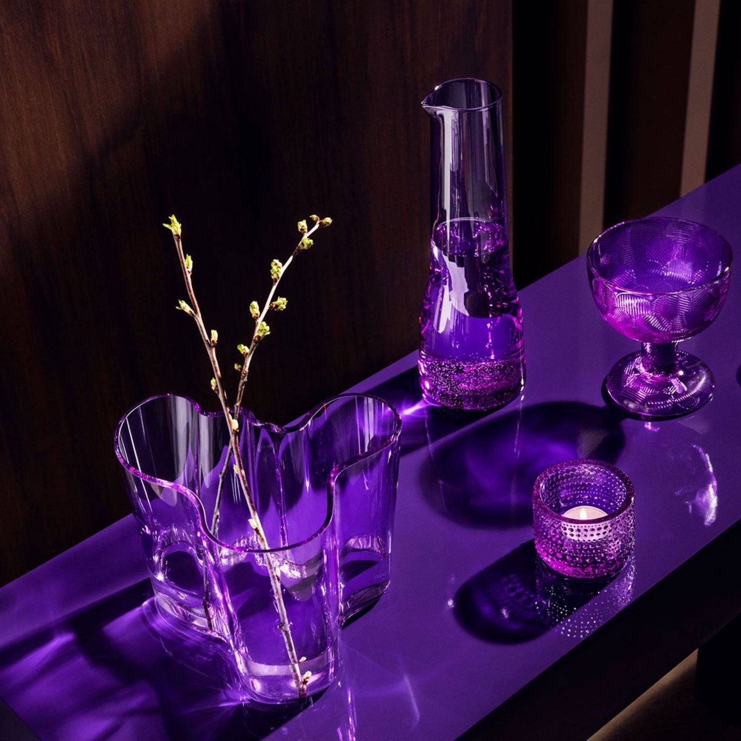 Glasware in "Amethyst" von Iittala